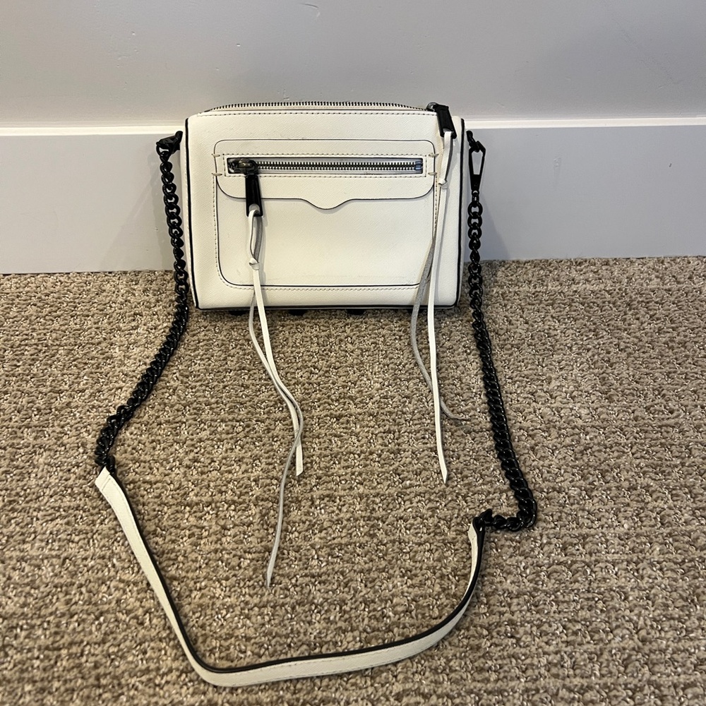 Rebecca Minkoff Ivory Crossbody Bag with Black Accents